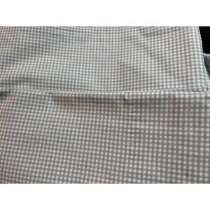 VTG Ralph Lauren Home Blue White Mini Gingham Check Flat Sheet 100% Cotton
